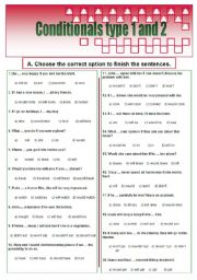 English Worksheet: Conditionals type 1 and 2 (08.02.10)