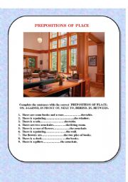 English Worksheet: Prepositions of Place