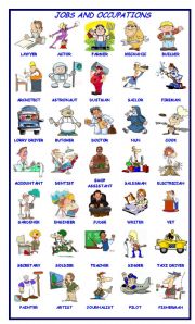 English Worksheet: Jobs and Occupations Pictionary