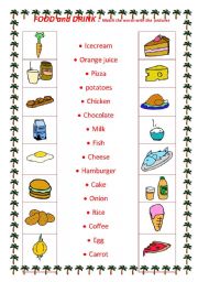 English Worksheet: Food and Drink