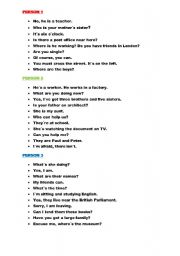 English Worksheet: Conversation - questions for 3 students