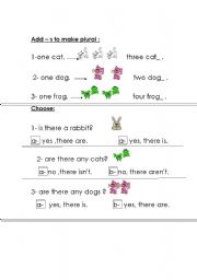 English Worksheet: singular and plural