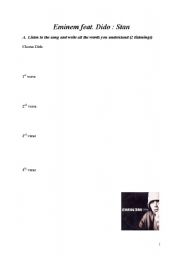 English worksheet: Eminem - Stan