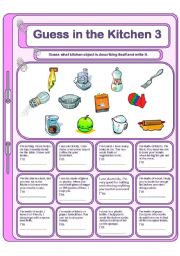 English Worksheet: Guess in the kitchen 3
