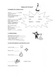 English worksheet: song beauty and the beast