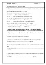 English Worksheet: REVISION PRESENT PERFECT- part 2