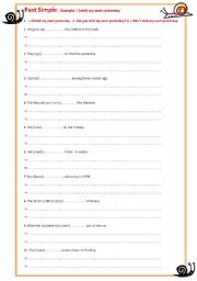 English Worksheet: Past Simple 