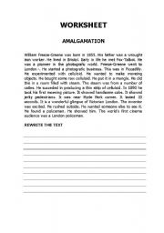 English worksheet: AMALGATION