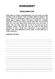 English worksheet: AMALGAMATION2