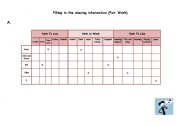 English Worksheet: Filling in the missing information - pair work