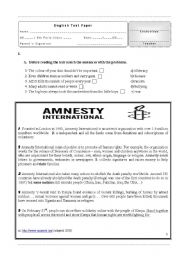 English Worksheet: Amnesty International