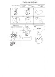 English Worksheet: FRUITS AND VEGETABLES