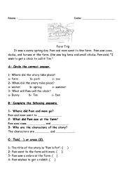 English worksheet: Reading comprehension