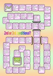 English Worksheet: 2ND AND 3RD CONDITIONAL BOARDGAME WITH KEY