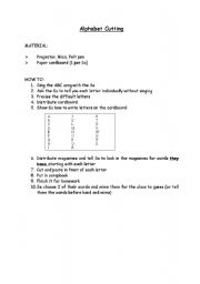 English worksheet: Alphabet Cutting