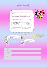 English Worksheet: Should & Shouldnt