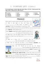 English Worksheet: vocabulary quiz