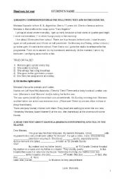 English Worksheet: repaso de presente simple- presente cintinuo- futuro simple-pasado del verbo to be