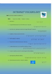 English Worksheet: Internet Vocabulary