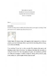 English Worksheet: Reading Recognition Activity