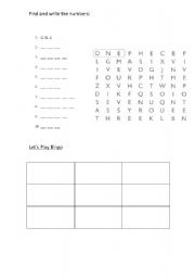 English worksheet: Numbers