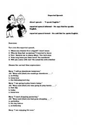 English Worksheet: Reported Speech (Indirect Speech) Exercises