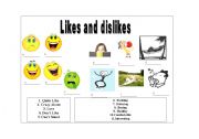 English worksheet: Likes and Dislikes