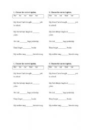 English worksheet: possessive pronouns 