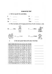 English worksheet: Verb To Be Diagnostic