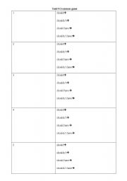 English Worksheet: the should/should have game