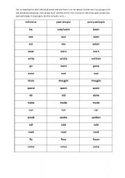 Irregular Verb Game