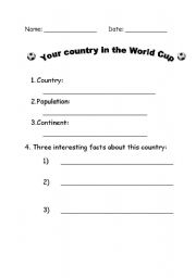 English worksheet: Investigating a country in the World Cup/Winter Olympics