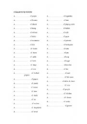 English Worksheet: COLLECTIVE NOUNS