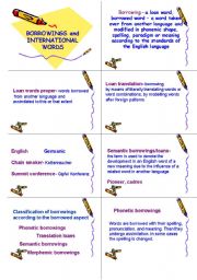 English Worksheet: Borrowings in the English Language