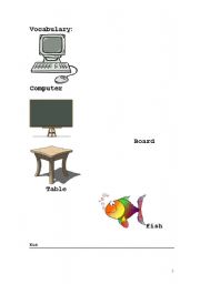English Worksheet: some vocabulary for the kids!