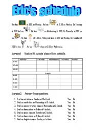 English Worksheet: Schedule