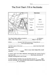 English Worksheet: The First Fleet Worksheet