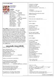 English Worksheet: Screen English Worksheet with blanks (Movie : Love Actually) 