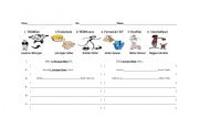 English Worksheet: Comparitive Worksheet