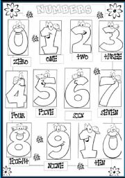 English Worksheet: numbers pictionary