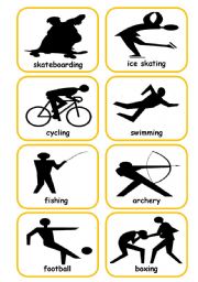 English Worksheet: Sports Flashcards