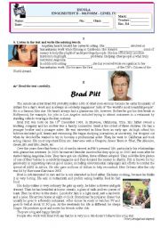 English Worksheet: Test-Media-Cinema (PART B)