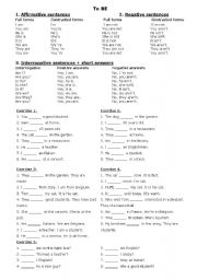 English Worksheet: to be