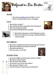 English Worksheet: webquest on tim burton