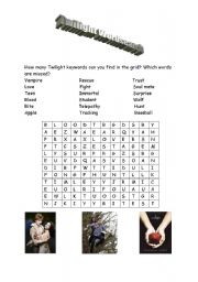 English Worksheet: Twilight wordsearch