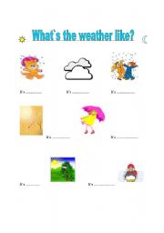 English worksheet: What`s the weather like?