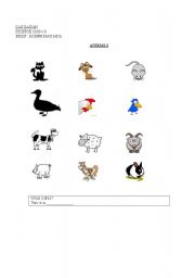 English Worksheet: farm animals