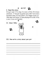 English Worksheet: My pet