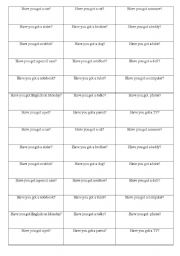 English Worksheet: Have got - speaking cards