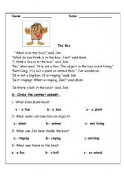 English Worksheet: Reading Comprehension